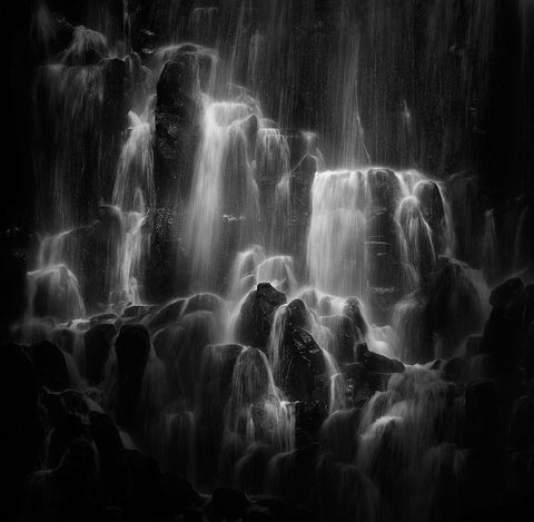 The Veiled Beings --- Ramona Falls Black Ornate Wood Framed Art Print with Double Matting by Dou, Shenshen