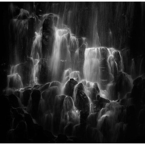 The Veiled Beings --- Ramona Falls Black Modern Wood Framed Art Print by Dou, Shenshen