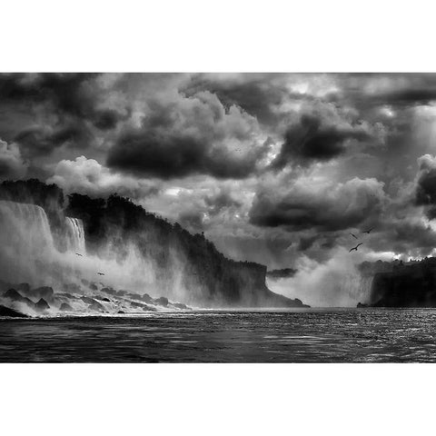 Maid Of The Mist Black Modern Wood Framed Art Print with Double Matting by Depaepe, Yvette