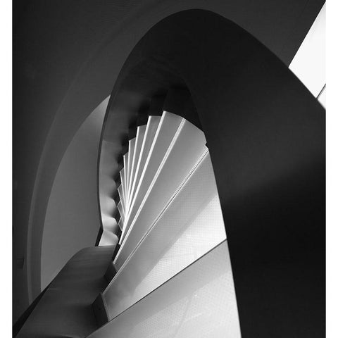 Straight And Curves Lines Gold Ornate Wood Framed Art Print with Double Matting by Azevedo, Olavo