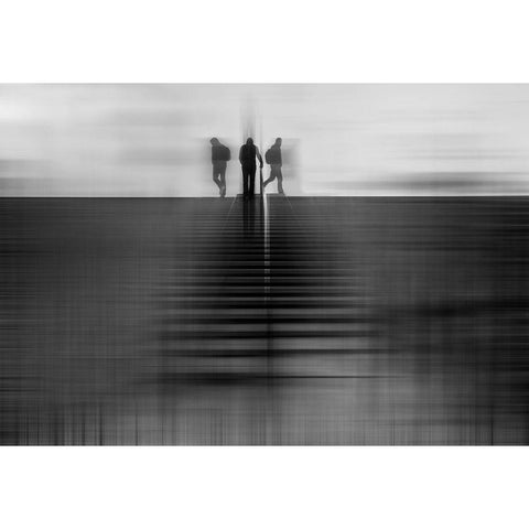 What If... Black Modern Wood Framed Art Print with Double Matting by Kuiper, Leonie