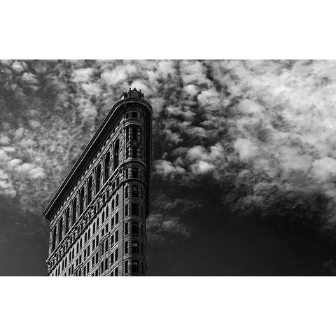 Nyc, Flatiron White Modern Wood Framed Art Print by Santini, Francesco