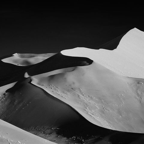 Abstract Dunes Black Modern Wood Framed Art Print with Double Matting by Guillemot, Mathilde