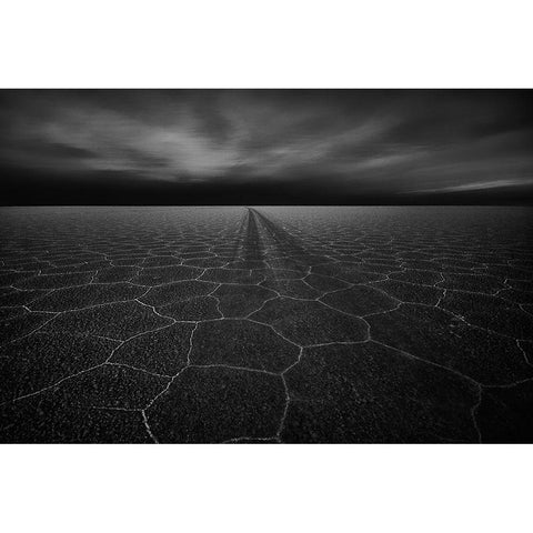 On The Road To Nowhere Black Modern Wood Framed Art Print with Double Matting by Schilbe, Stefan