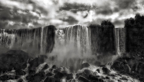 Niagaras Cave Of The Winds Black Ornate Wood Framed Art Print with Double Matting by Depaepe, Yvette
