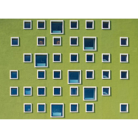 39 Windows Black Modern Wood Framed Art Print by Lykke, Jan