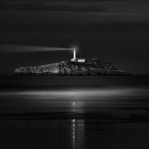 The Light That Guides Us Black Ornate Wood Framed Art Print with Double Matting by Antonio Cobo, Marco