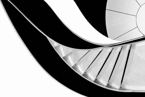 Stairway To Heaven White Modern Wood Framed Art Print with Double Matting by Correia, Rui