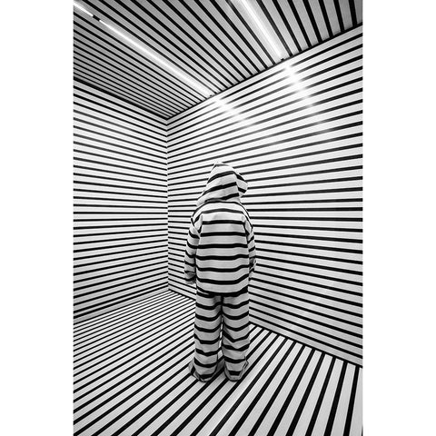 Prisoners Of Our Minds Black Modern Wood Framed Art Print with Double Matting by Raif, Joshua