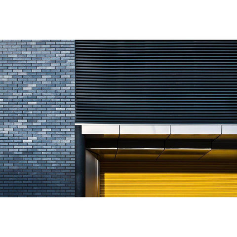 Yellow Shutter Black Modern Wood Framed Art Print with Double Matting by Wride, Linda