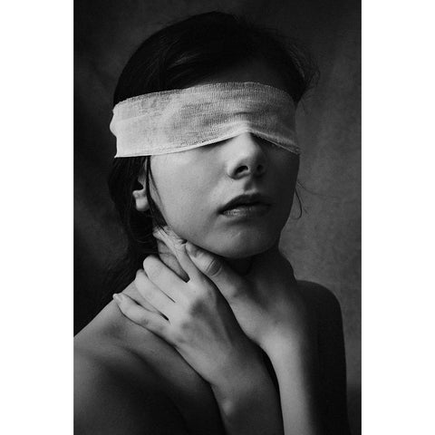 Vulnerable Black Modern Wood Framed Art Print with Double Matting by Ignatova, Desislava