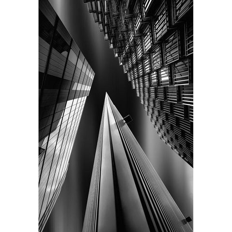 Light Pyramid White Modern Wood Framed Art Print by Azevedo, Olavo