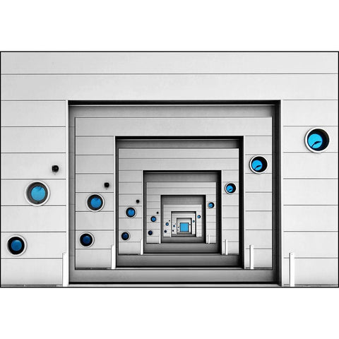 Blue Desire Black Modern Wood Framed Art Print with Double Matting by van Maastricht, Henk