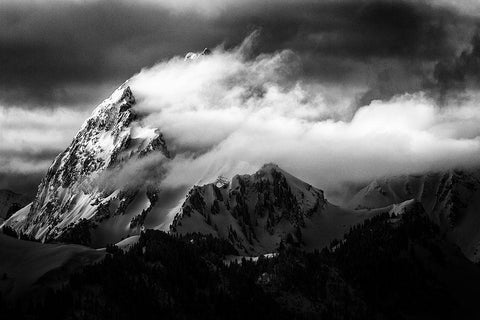 Rock And Wind Black Ornate Wood Framed Art Print with Double Matting by Cheminade, Sebastien