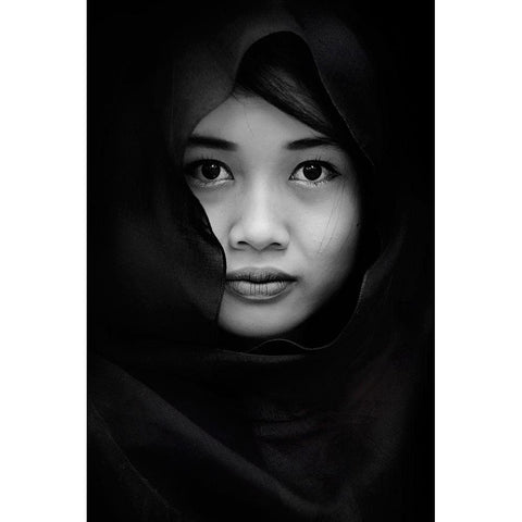 Yuliastuti Black Modern Wood Framed Art Print by Yudhi Winarno, Teguh