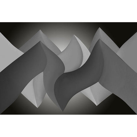 Turn Black Modern Wood Framed Art Print by Kerber, Jutta