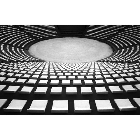 Auditorium Black Modern Wood Framed Art Print with Double Matting by Hawerkamp, Hans-Wolfgang