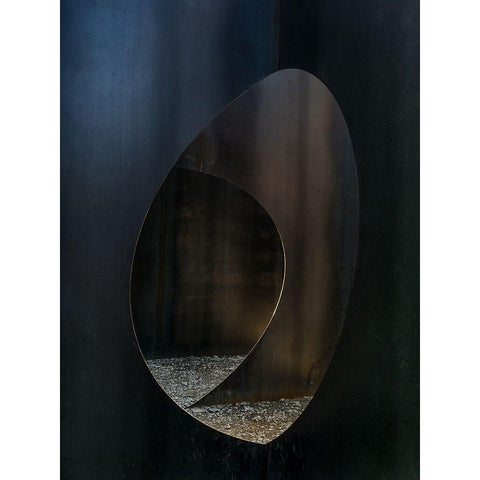 Oval Steel Black Modern Wood Framed Art Print with Double Matting by Vangindertael, Luc