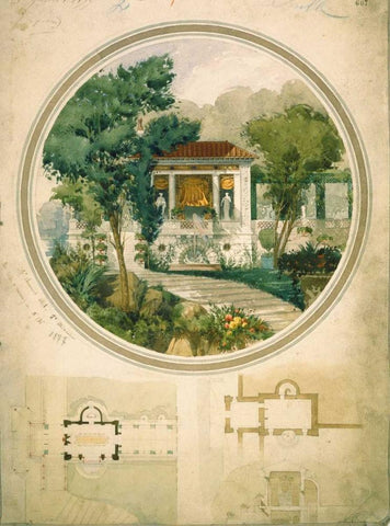 Summer Dining Room White Modern Wood Framed Art Print with Double Matting by Chancel, Adrien