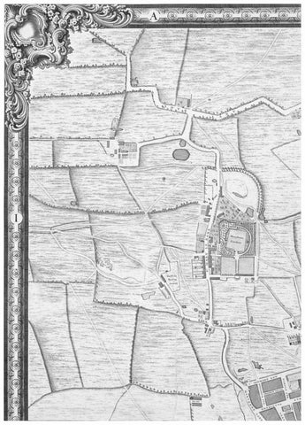Roque Sectional map of London 1748 Black Ornate Wood Framed Art Print with Double Matting by Roque, John