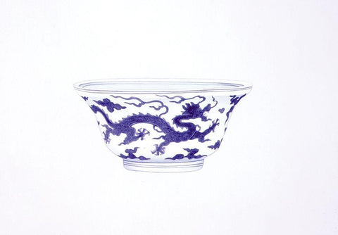 Dragon Bowl Black Ornate Wood Framed Art Print with Double Matting by Anderton, Caroline