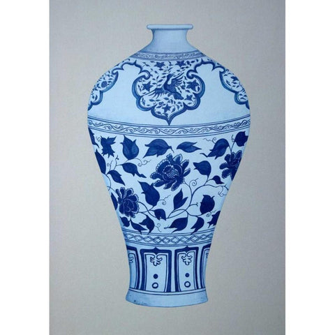 Ming, Passion Flower Vase Gold Ornate Wood Framed Art Print with Double Matting by Anderton, Caroline