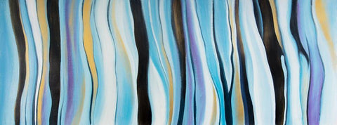 BLUE MOOD White Modern Wood Framed Art Print with Double Matting by Atelier B Art Studio