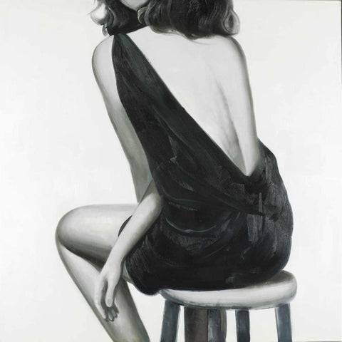 Pretty Woman Black Ornate Wood Framed Art Print with Double Matting by Atelier B Art Studio