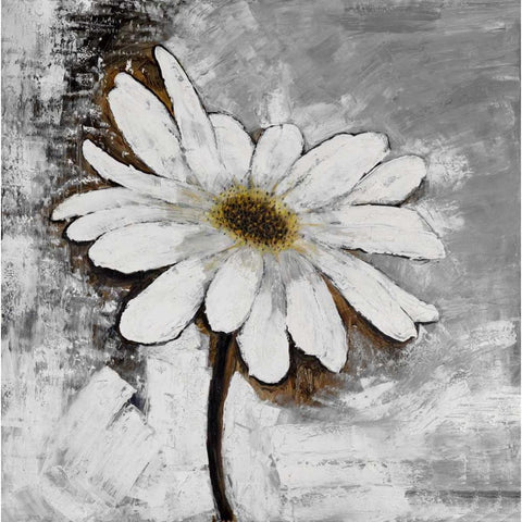 Abstract Daisy Flower White Modern Wood Framed Art Print by Atelier B Art Studio