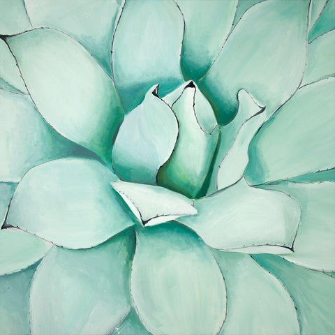 SUCCULENT CLOSEUP Black Ornate Wood Framed Art Print with Double Matting by Atelier B Art Studio