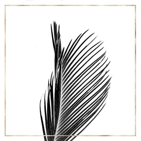 ARECA PALM WITH GOLD LINE Black Ornate Wood Framed Art Print with Double Matting by Atelier B Art Studio