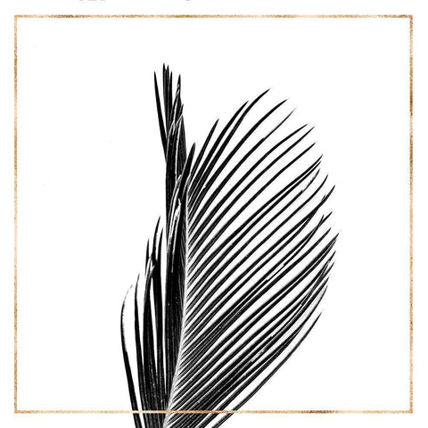 ARECA PALM WITH GOLD LINE Gold Ornate Wood Framed Art Print with Double Matting by Atelier B Art Studio
