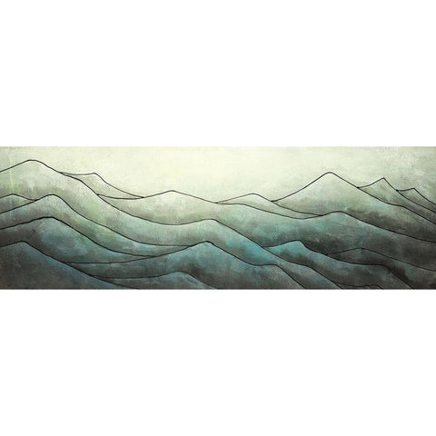 Desaturated Mountains Gold Ornate Wood Framed Art Print with Double Matting by Atelier B Art Studio