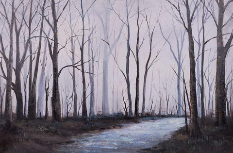SAD FOREST Black Ornate Wood Framed Art Print with Double Matting by Atelier B Art Studio