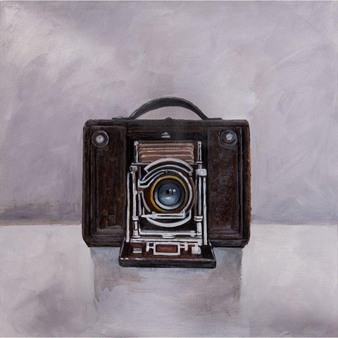 OLD CAMERA Black Modern Wood Framed Art Print by Atelier B Art Studio