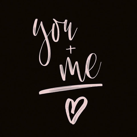 YOU + ME Black Modern Wood Framed Art Print by Atelier B Art Studio