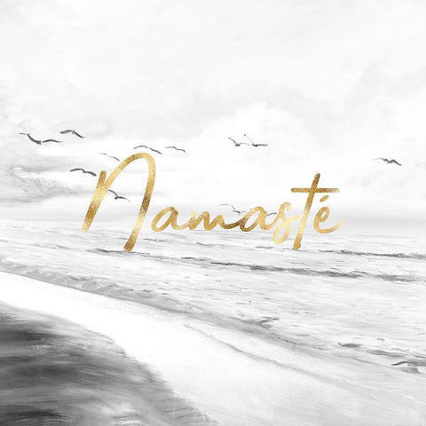 NAMASTÉ White Modern Wood Framed Art Print with Double Matting by Atelier B Art Studio