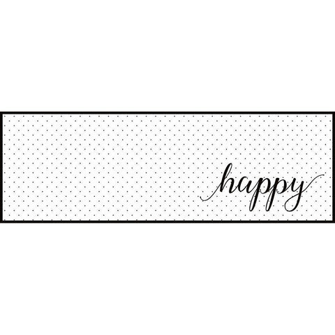 HAPPY White Modern Wood Framed Art Print by Atelier B Art Studio