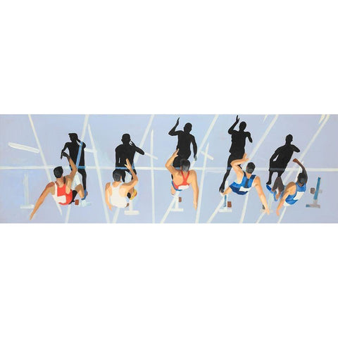 On your marks, get set, go! Gold Ornate Wood Framed Art Print with Double Matting by Atelier B Art Studio