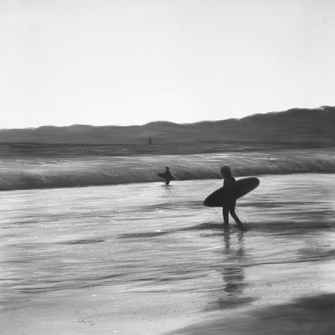 SURFERS Black Ornate Wood Framed Art Print with Double Matting by Atelier B Art Studio