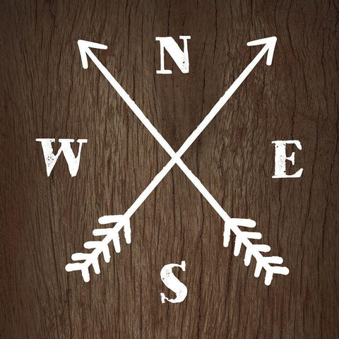 CARDINAL POINTS Black Ornate Wood Framed Art Print with Double Matting by Atelier B Art Studio