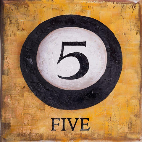 BILLIARD BALL NO5 White Modern Wood Framed Art Print by Atelier B Art Studio