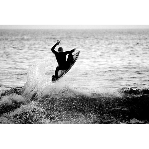 Airborne Black Modern Wood Framed Art Print with Double Matting by Anonymous
