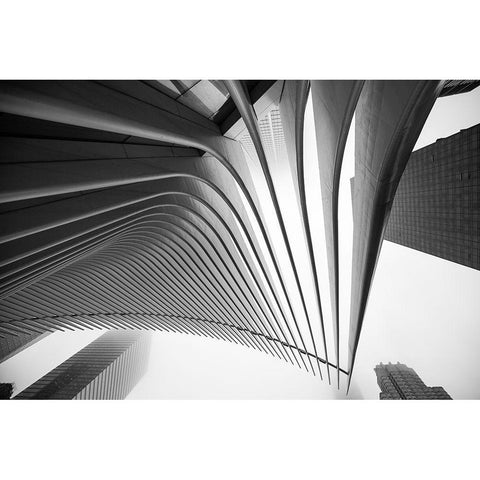 World Trade Center Architecture Black Modern Wood Framed Art Print with Double Matting by Graciet, Stephane