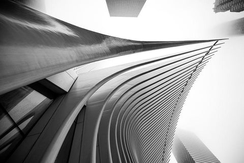 World Trade center Architecture II White Modern Wood Framed Art Print with Double Matting by Graciet, Stephane