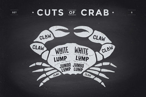 Cuts of Crab Black Ornate Wood Framed Art Print with Double Matting by Foxys Graphics
