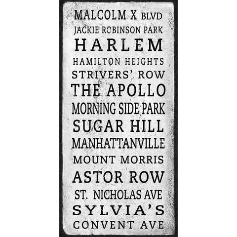 Harlem Signage 1 Black Modern Wood Framed Art Print with Double Matting by Anonymous