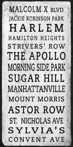 Harlem Signage 1 Black Ornate Wood Framed Art Print with Double Matting by Anonymous