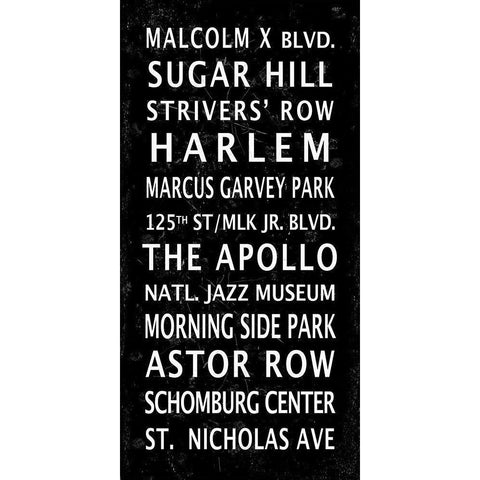 Harlem Signage 2 Black Modern Wood Framed Art Print with Double Matting by Anonymous