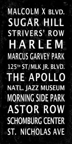 Harlem Signage 2 Black Ornate Wood Framed Art Print with Double Matting by Anonymous